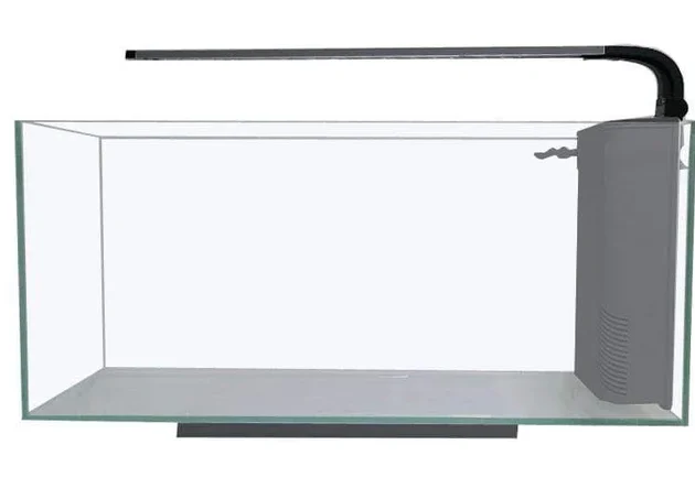 JBJ 10 Gallon Desktop Peninsula - Freshwater Glass Aquarium w/ Filter and LEDs