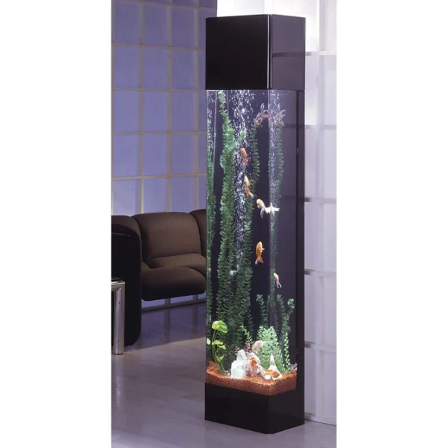 Midwest Tropical Rectangle Aquatower - 30 Gallon Freshwater Acrylic Aquarium - Without Clock