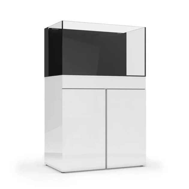 JBJ Rimless Flat Panel 65 Gallon Glass Aquarium with Stand & Cabinet - White