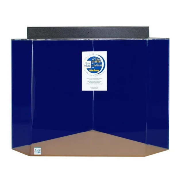 Clear For Life Flat Back Hexagon UniQuarium 3-in-1 Fresh or Saltwater Acrylic Aquarium