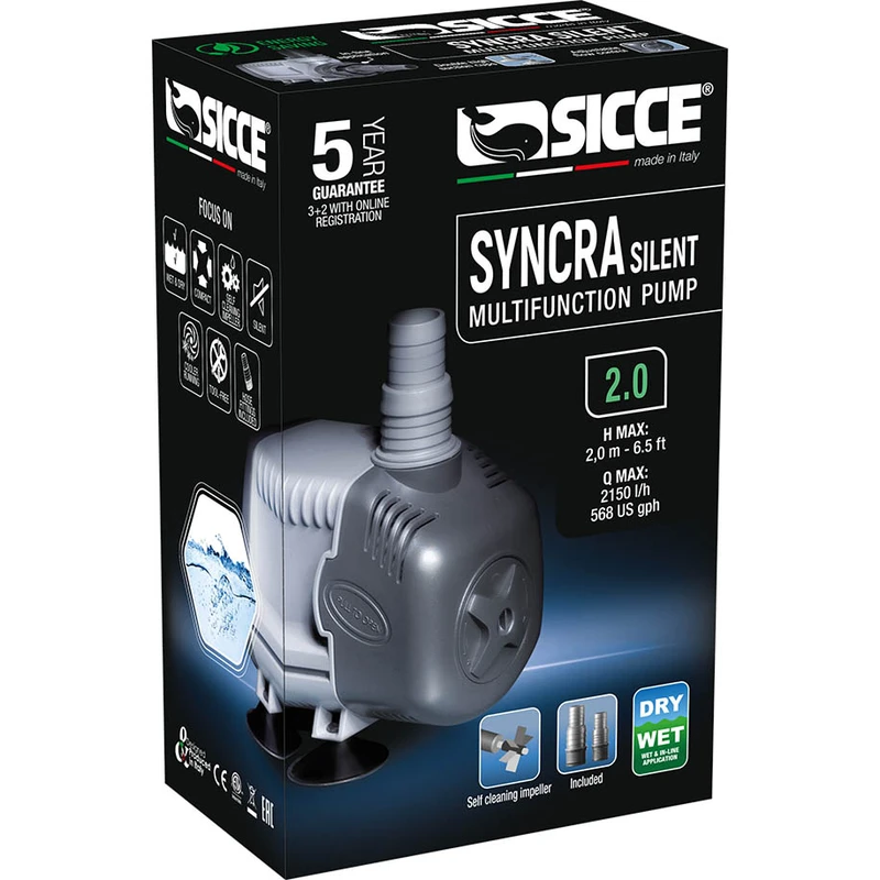 Syncra Silent Water Pump 2.0 (568 gph) 7.9 ft. Head - Sicce
